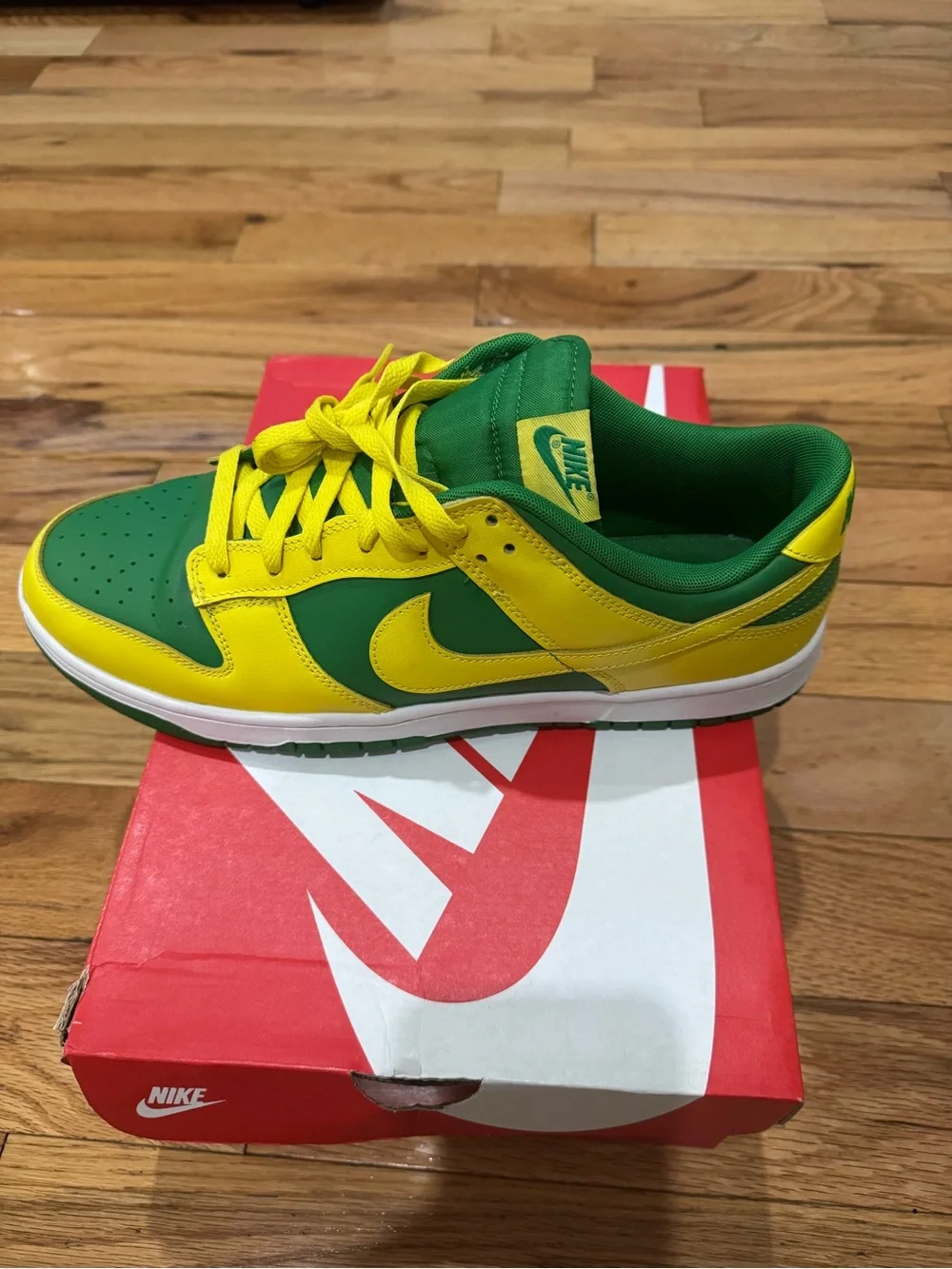 Nike Dunk Low Retro Reverse Brazil Apple Green Yellow Strike Size 13